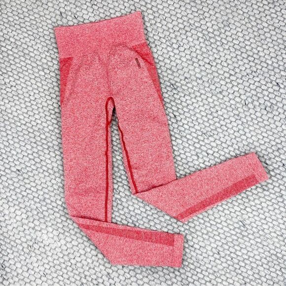 Gymshark Flex High Waist Seamless Leggings XS Red Marl Claret - Picture 1 of 9